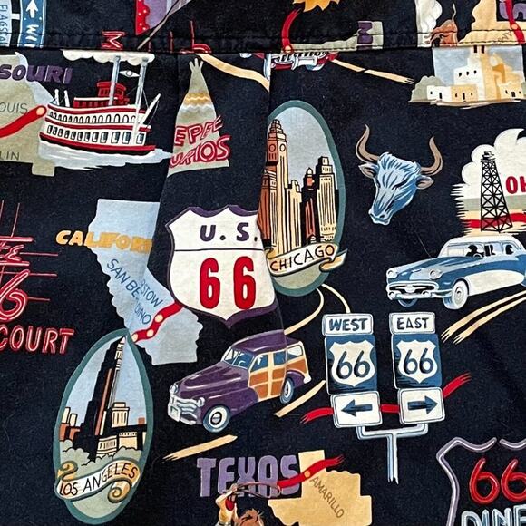High Seas Trading Co. Route 66 Landmarks Button Down Short Sleeve Hawaiian, L - Picture 4 of 14